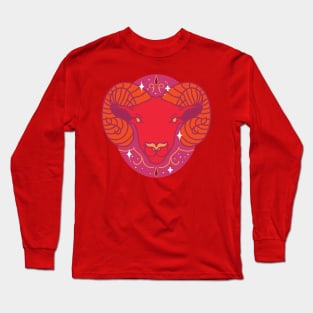 Aries Ram (Red) Long Sleeve T-Shirt